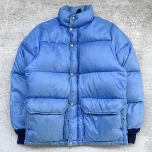 1970s Vintage North Face Women's Blue Nuptse Jacket